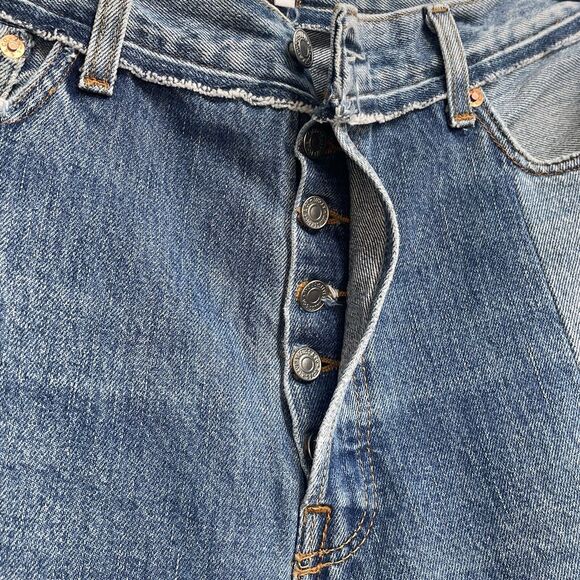 RE/DONE by Levi's SZ 29 70's Patch Jeans Distressed High-Rise Button-Fly Frayed - Picture 8 of 16